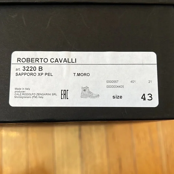 Roberto Cavalli leather hiker dark brown boots